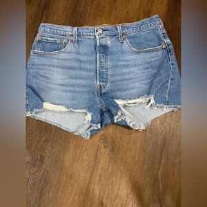 Levi's Blue Jean Shorts Distressed Cut-Off Style Sz 32
